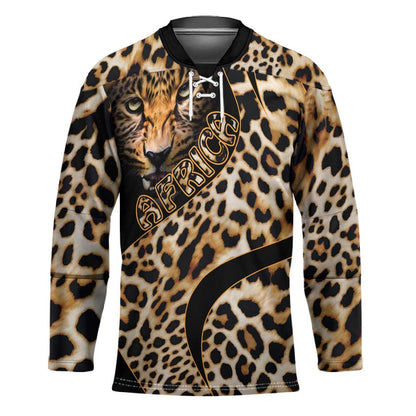 Africa Leopard Skin Pattern Hockey Jersey Version 01