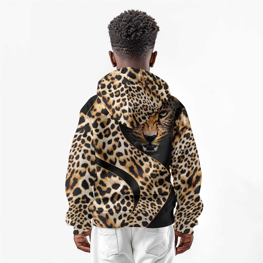 Afro Leopard Skin Pattern Kid Hoodie Version 01