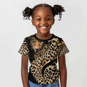 Afro Leopard Skin Pattern Kid T shirt Version 01