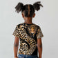Afro Leopard Skin Pattern Kid T shirt Version 01