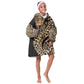 Afro Leopard Skin Pattern KId Wearable Blanket Hoodie Version 01