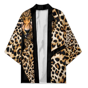 Africa Leopard Skin Pattern Kimono Version 01