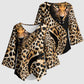 Africa Leopard Skin Pattern Kimono Sleeve Blouse Version 01