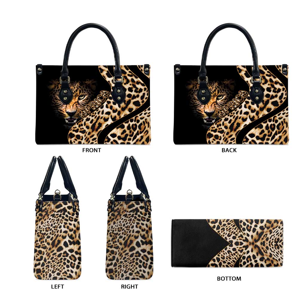 Africa Leopard Skin Pattern Leather Bag Version 01