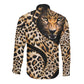 Afro Leopard Skin Pattern Long Sleeve Button Shirt Version 01