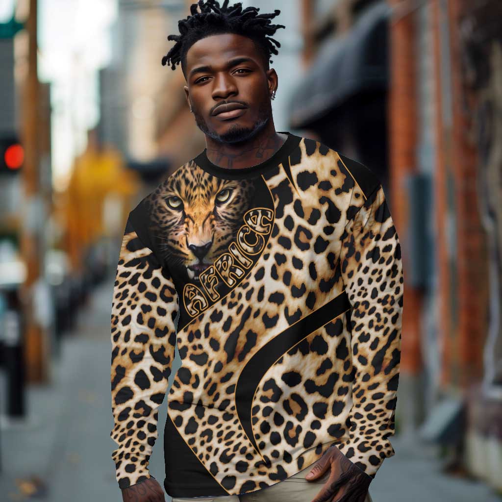 Afro Leopard Skin Pattern Long Sleeve Shirt Version 01 LT9