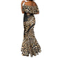 Afro Leopard Skin Pattern Mermaid Dress Version 01
