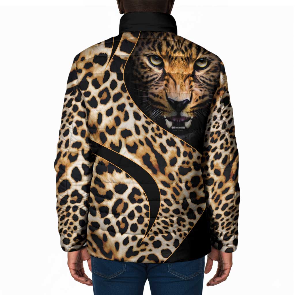 Africa Leopard Skin Pattern Padded Jacket Version 01