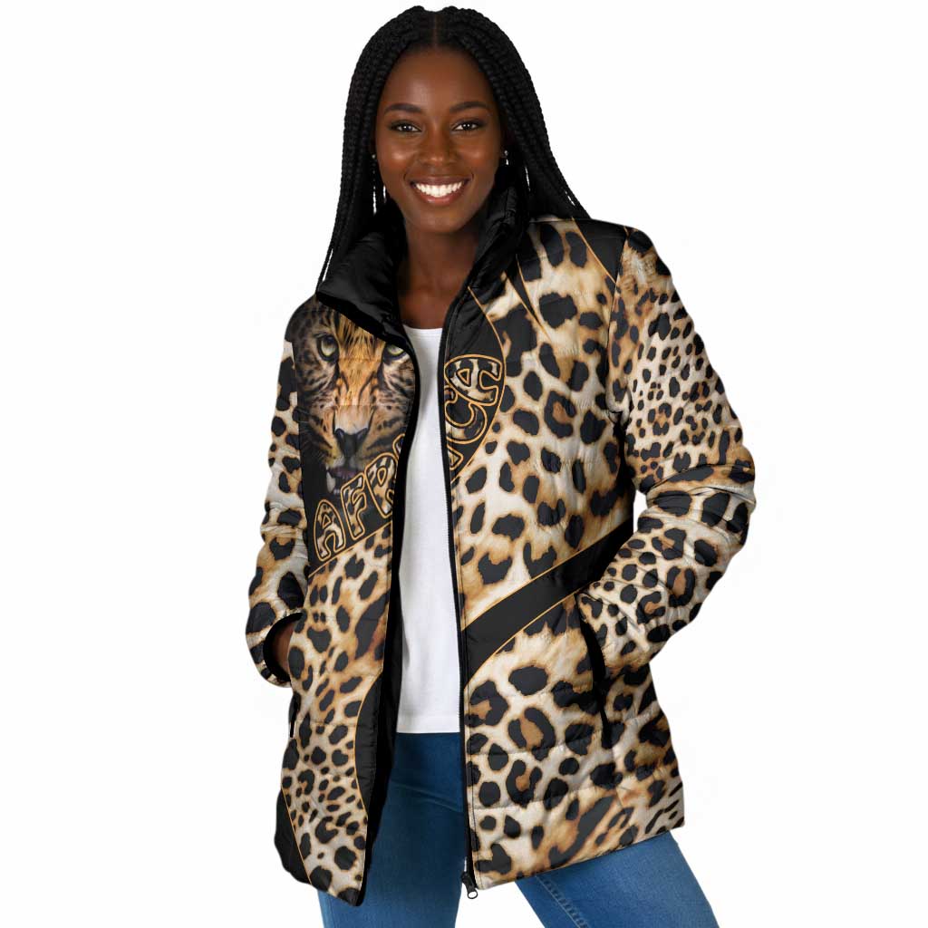 Africa Leopard Skin Pattern Padded Jacket Version 01