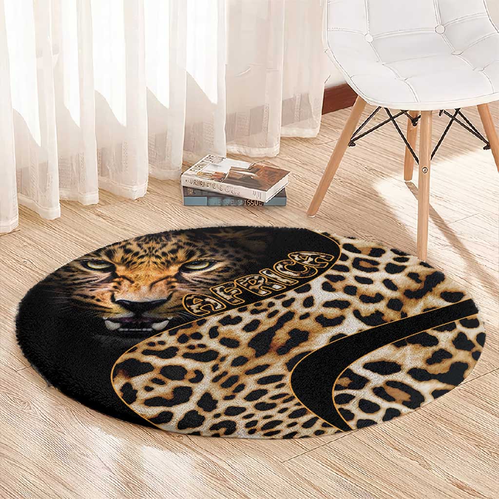 Afro Leopard Skin Pattern Round Carpet Version 01
