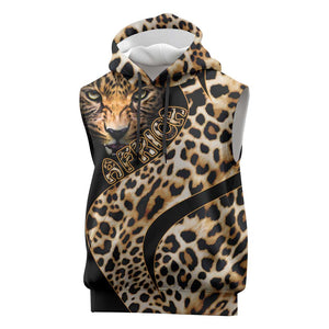 Afro Leopard Skin Pattern Sleeveless Hoodie Version 01 - African Pride