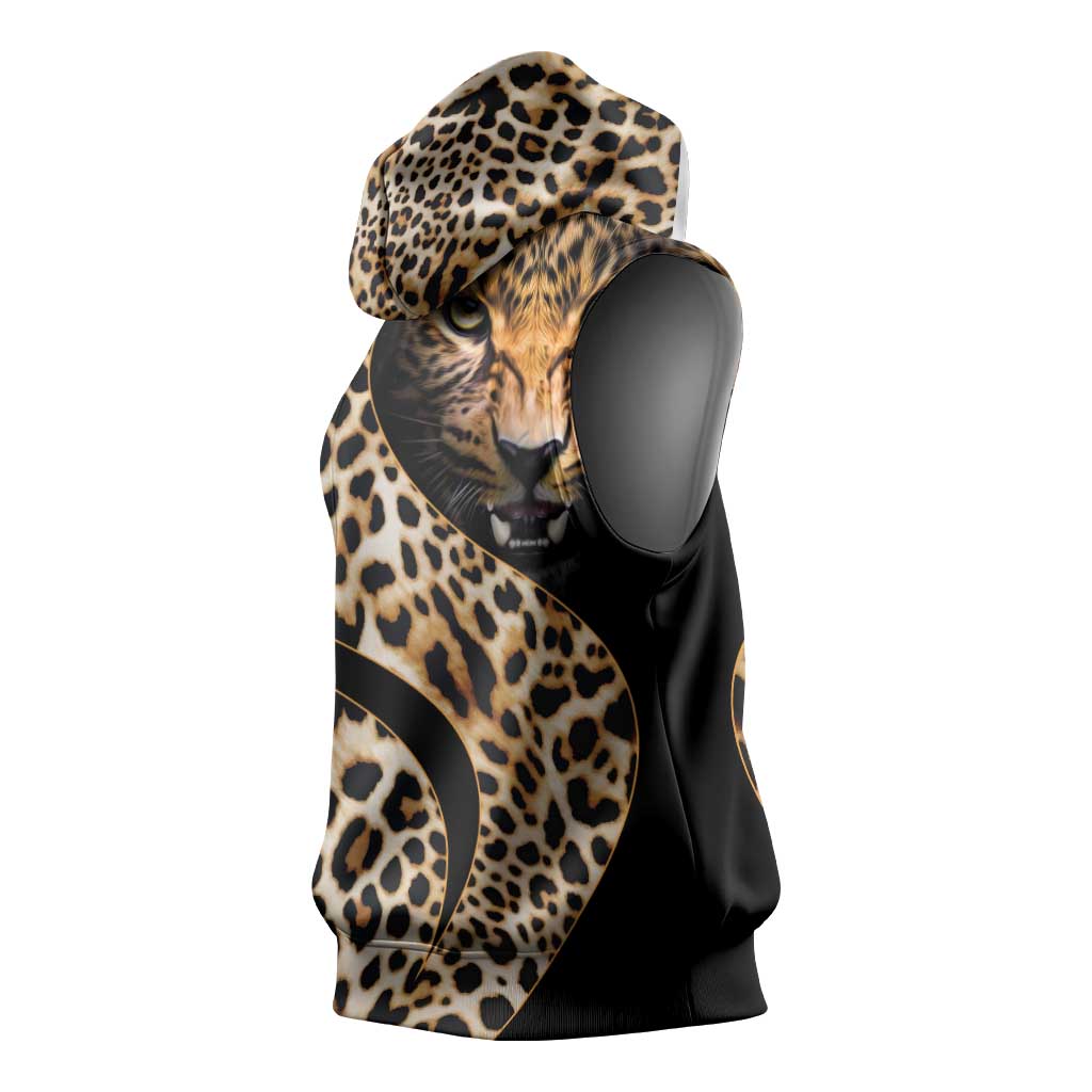 Afro Leopard Skin Pattern Sleeveless Hoodie Version 01 - African Pride