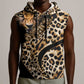 Afro Leopard Skin Pattern Sleeveless Hoodie Version 01 - African Pride