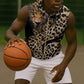 Afro Leopard Skin Pattern Sleeveless Zip Hoodie Version 01 - African Pride