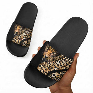 Africa Leopard Skin Pattern Slide Sandals Version 01