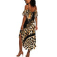 Afro Leopard Skin Pattern Summer Maxi Dress Version 01