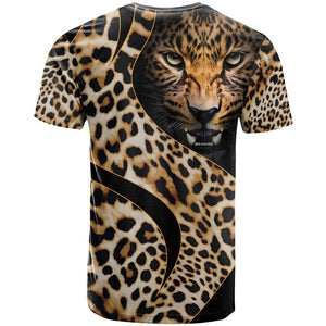 Afro Leopard Skin Pattern T shirt Version 01