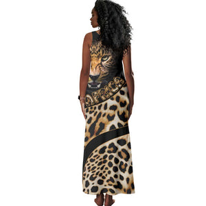 Afro Leopard Skin Pattern Tank Maxi Dress Version 01