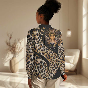 Afro Leopard Skin Pattern Women Casual Shirt Version 01 LT9