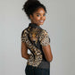 Afro Leopard Skin Pattern Women Polo Shirt Version 01