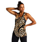 Afro Leopard Skin Pattern Women Racerback Tank Version 01