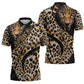 Africa Leopard Skin Pattern Zipper Polo Shirt Version 01