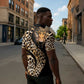 Africa Leopard Skin Pattern Zipper Polo Shirt Version 01
