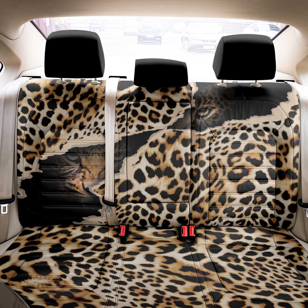 Afro Leopard Skin Pattern Back Car Seat Cover Version 02