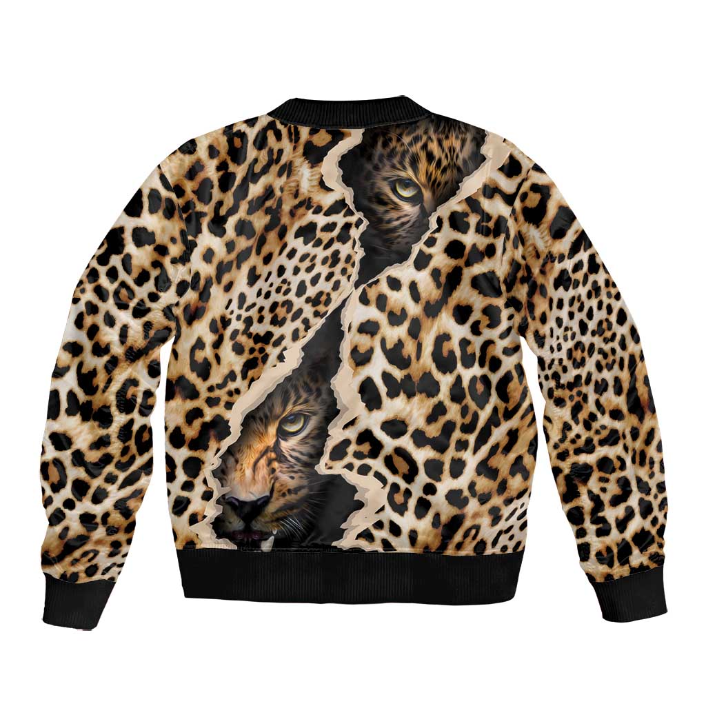 Afro Leopard Skin Pattern Bomber Jacket Version 02