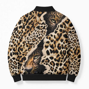 Africa Leopard Skin Pattern Bomber Puffer Jacket Version 02