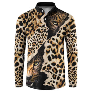 Africa Leopard Skin Pattern Button Sweatshirt Version 02