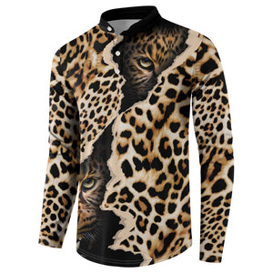 Africa Leopard Skin Pattern Button Sweatshirt Version 02