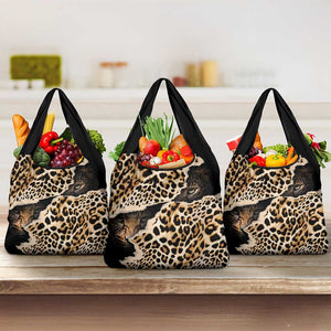 Afro Leopard Skin Pattern Grocery Bag Version 02