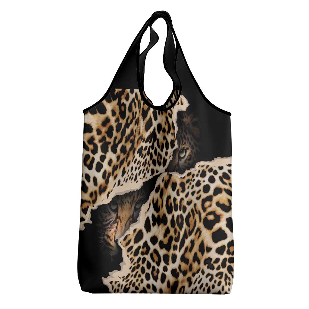 Afro Leopard Skin Pattern Grocery Bag Version 02