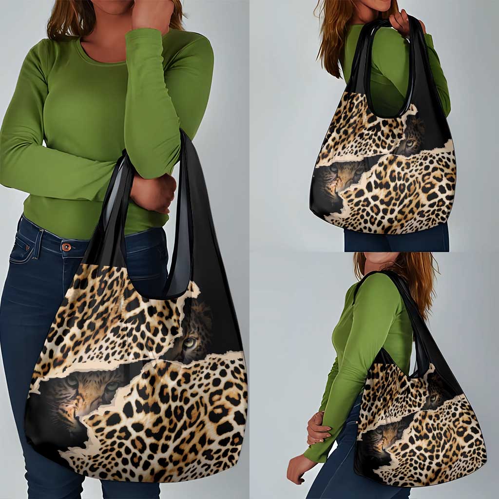 Afro Leopard Skin Pattern Grocery Bag Version 02