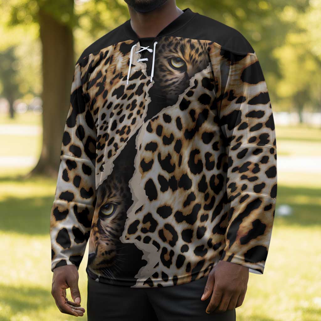Africa Leopard Skin Pattern Hockey Jersey Version 02
