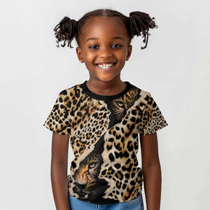 Afro Leopard Skin Pattern Kid T shirt Version 02