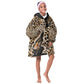 Afro Leopard Skin Pattern KId Wearable Blanket Hoodie Version 02