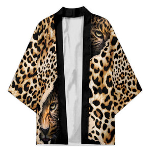 Africa Leopard Skin Pattern Kimono Version 02