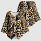 Africa Leopard Skin Pattern Kimono Sleeve Blouse Version 02