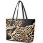 Afro Leopard Skin Pattern Leather Tote Bag Version 02
