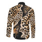 Afro Leopard Skin Pattern Long Sleeve Button Shirt Version 02