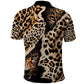 Afro Leopard Skin Pattern Polo Shirt Version 02