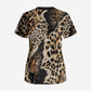 Africa Leopard Skin Pattern Scrub Top Version 02