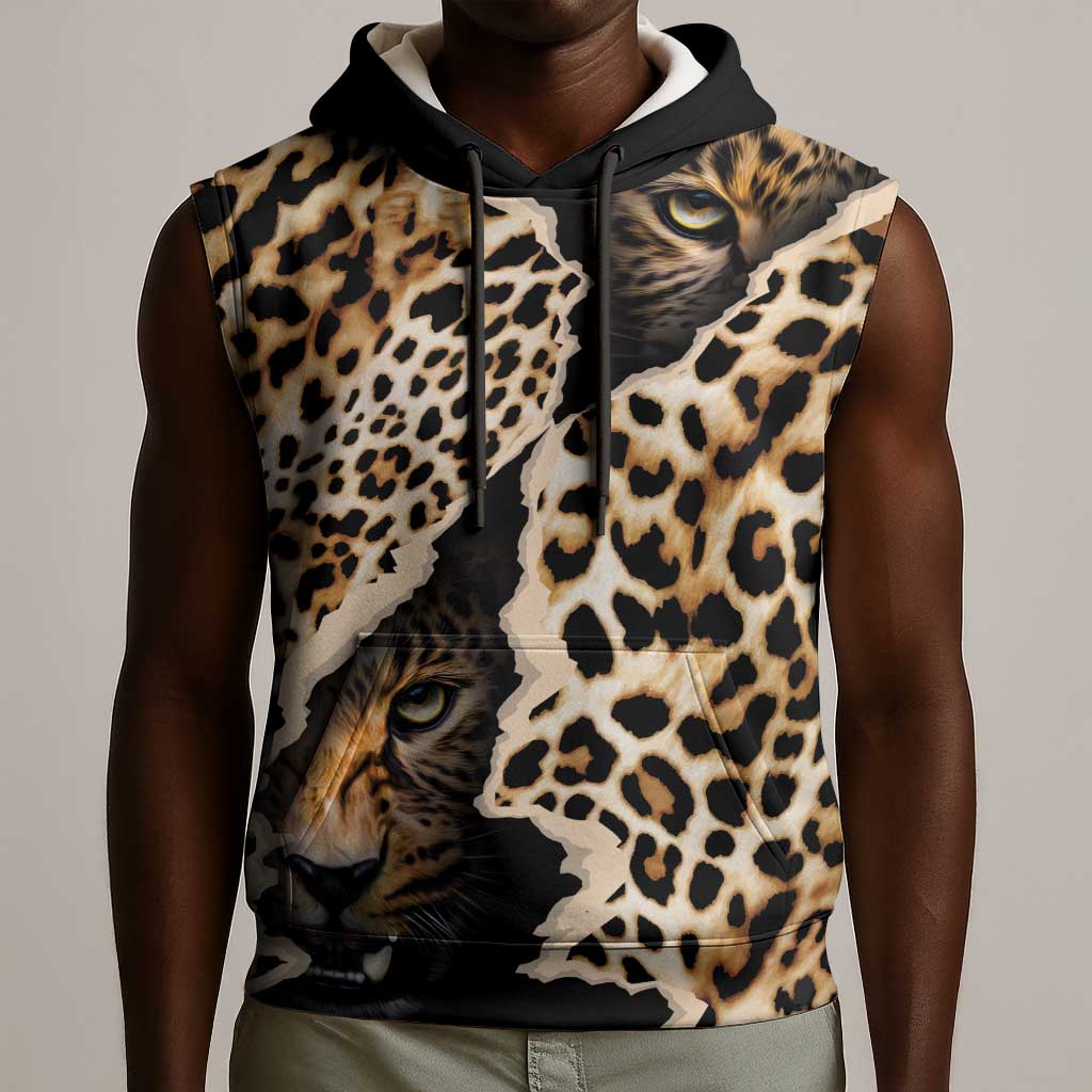 Afro Leopard Skin Pattern Sleeveless Hoodie Version 02 - African Pride