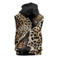 Afro Leopard Skin Pattern Sleeveless Zip Hoodie Version 02 - African Pride
