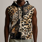 Afro Leopard Skin Pattern Sleeveless Zip Hoodie Version 02 - African Pride