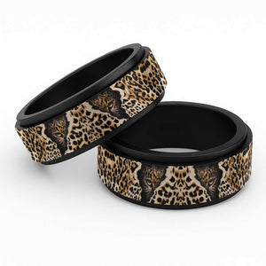Afro Leopard Skin Pattern Spinner Ring Version 02 - African Pride