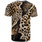 Afro Leopard Skin Pattern T shirt Version 02