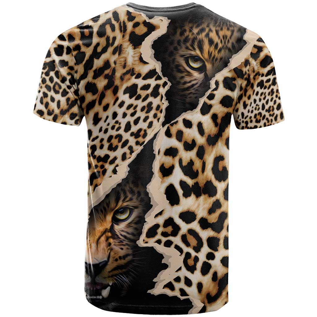 Afro Leopard Skin Pattern T shirt Version 02